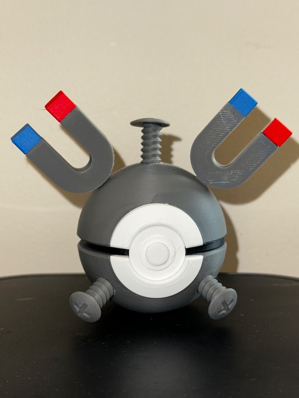 Metallic Magnet Sphere Display – 3D Printed Industrial Horseshoe Magnet Orb